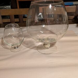 Set of Two Clear Glass Snifters